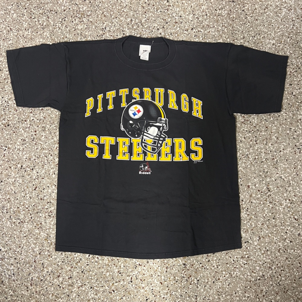 vintage 90s riddell pittsburgh steelers football t shirt
